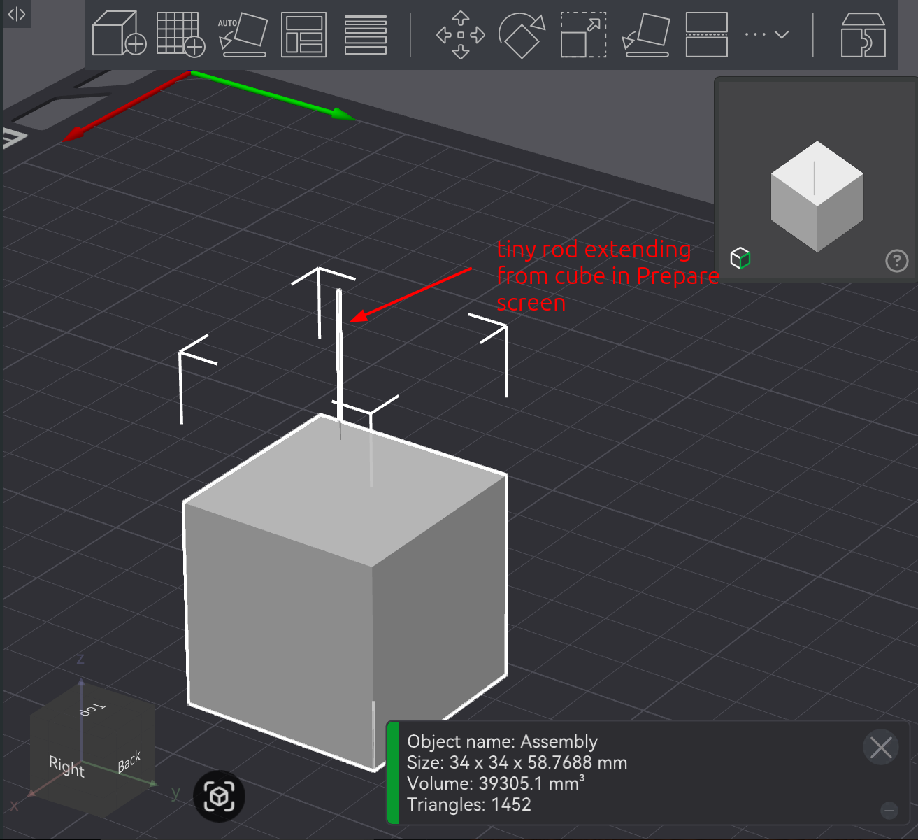 Bambu Studio Prepare screen fine detail ignored example