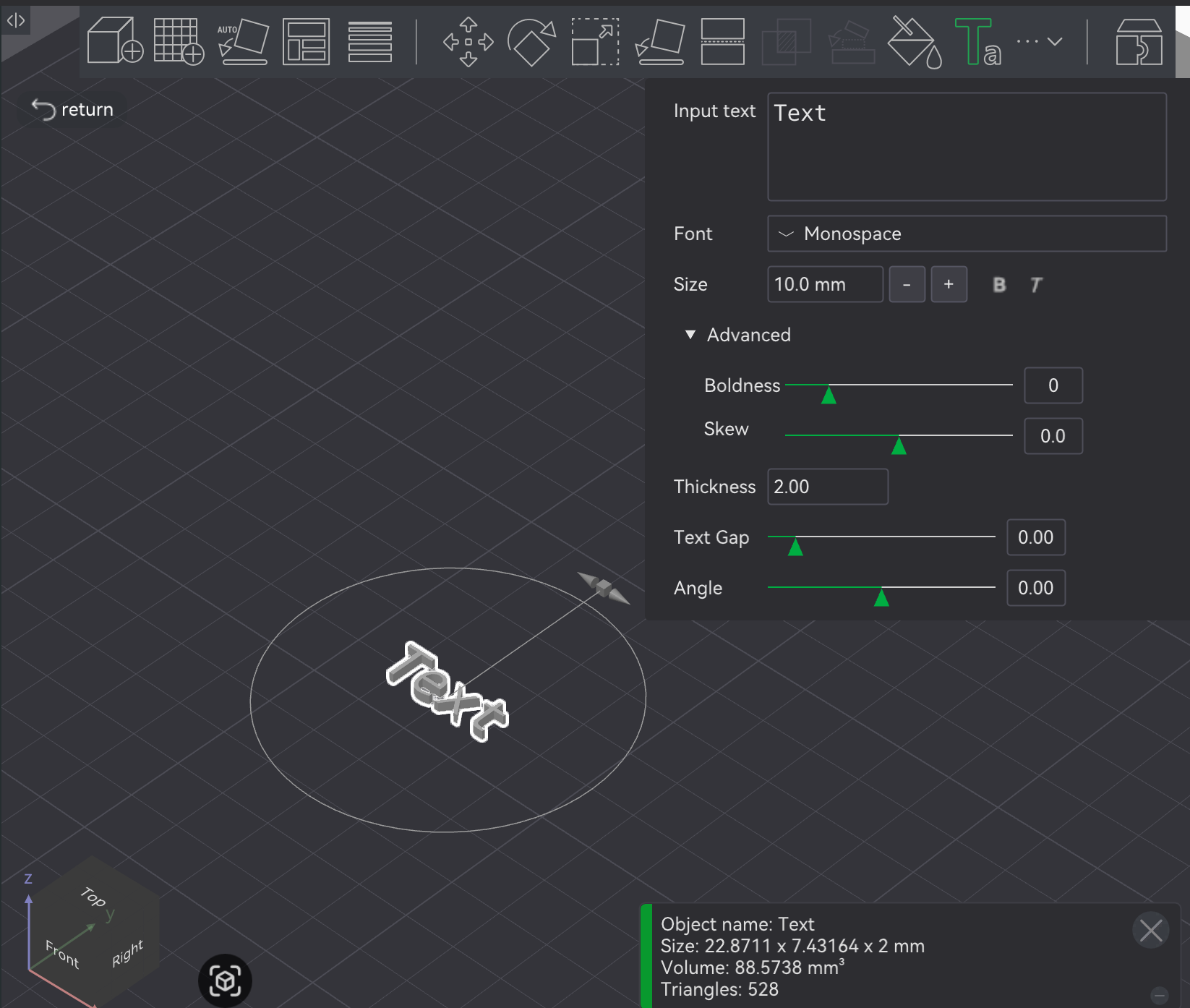 Bambu Studio Prepare screen text parameters