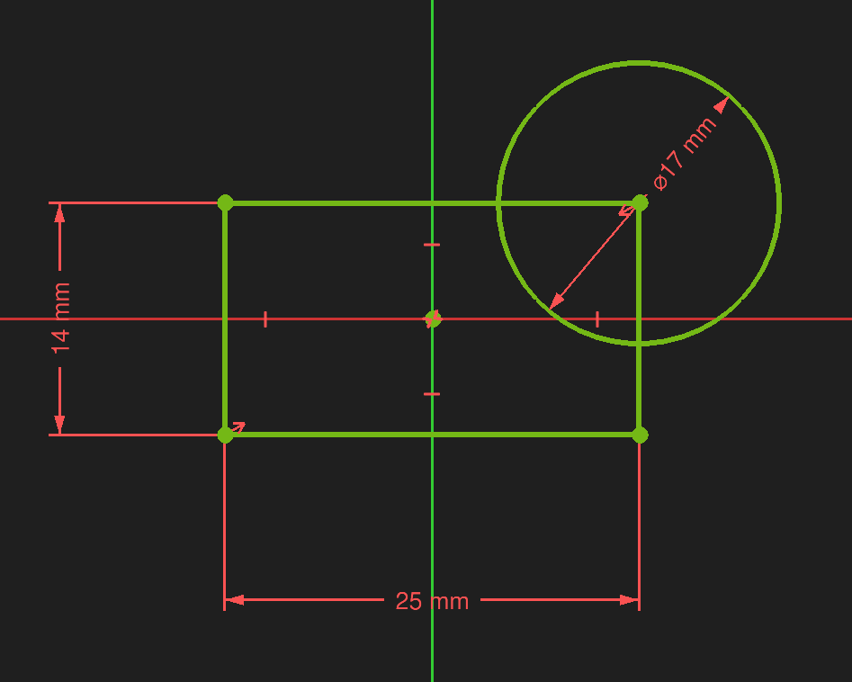 FreeCAD sketcher workbench intersecting contours example