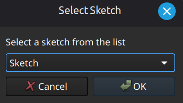 FreeCAD part design workbench attach sketch sketch selection